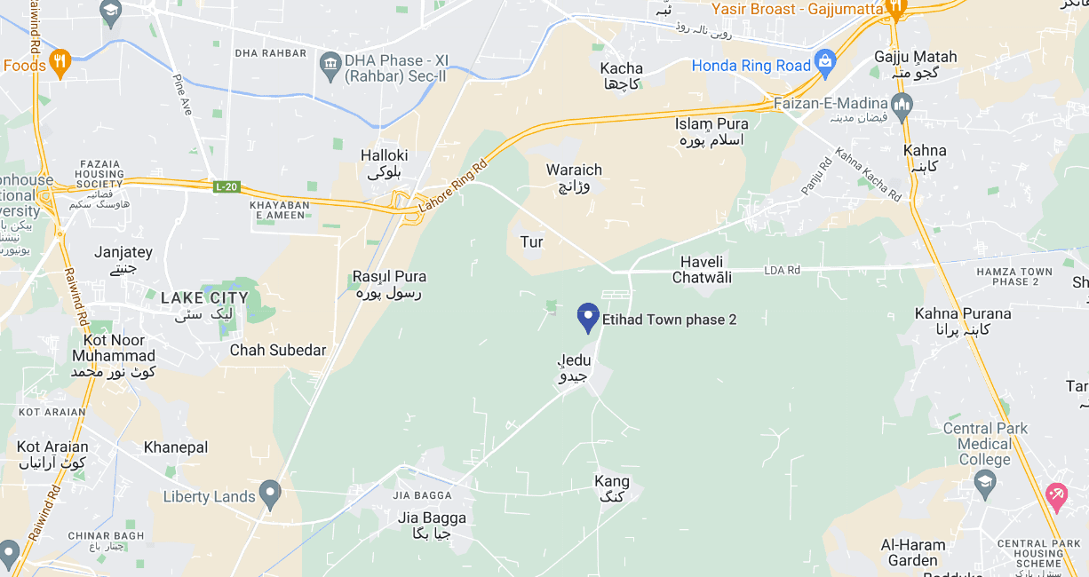 Etihad Town Phase 2 Location map