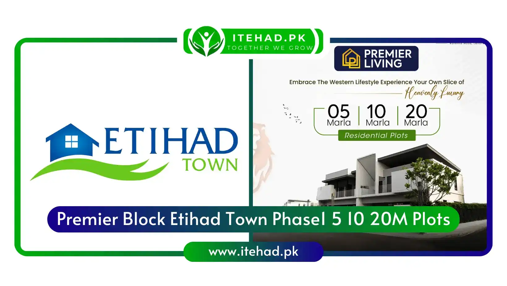 premier living block etihad town 5 10 20 marla plots